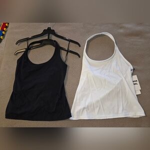 New (2) Urban Rebel women's Large Halter tops black & white